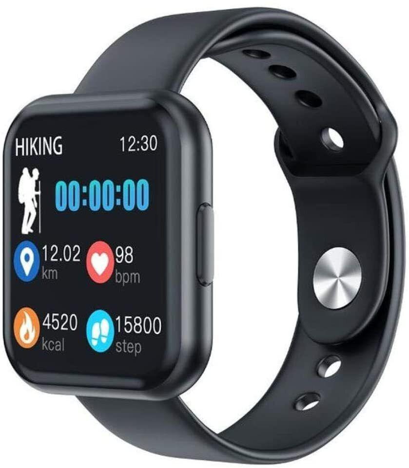 Fit NewTime 43mm Smartwatch with Heart Rate Monitor (Black) view 2