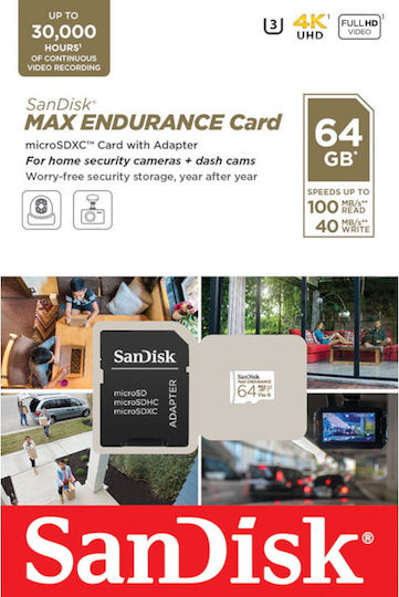Sandisk Max Endurance microSDXC 64GB Class 10 U3 V30 UHS-I view 5
