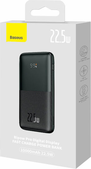 Baseus Bipow Pro Power Bank 10000mAh 22.5W with 2 USB-A Ports and USB-C Port Black view 4