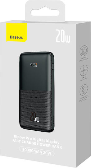 Bipow Pro Power Bank 10000mAh 20W with 2 USB-A Ports and USB-C Port Black view 3