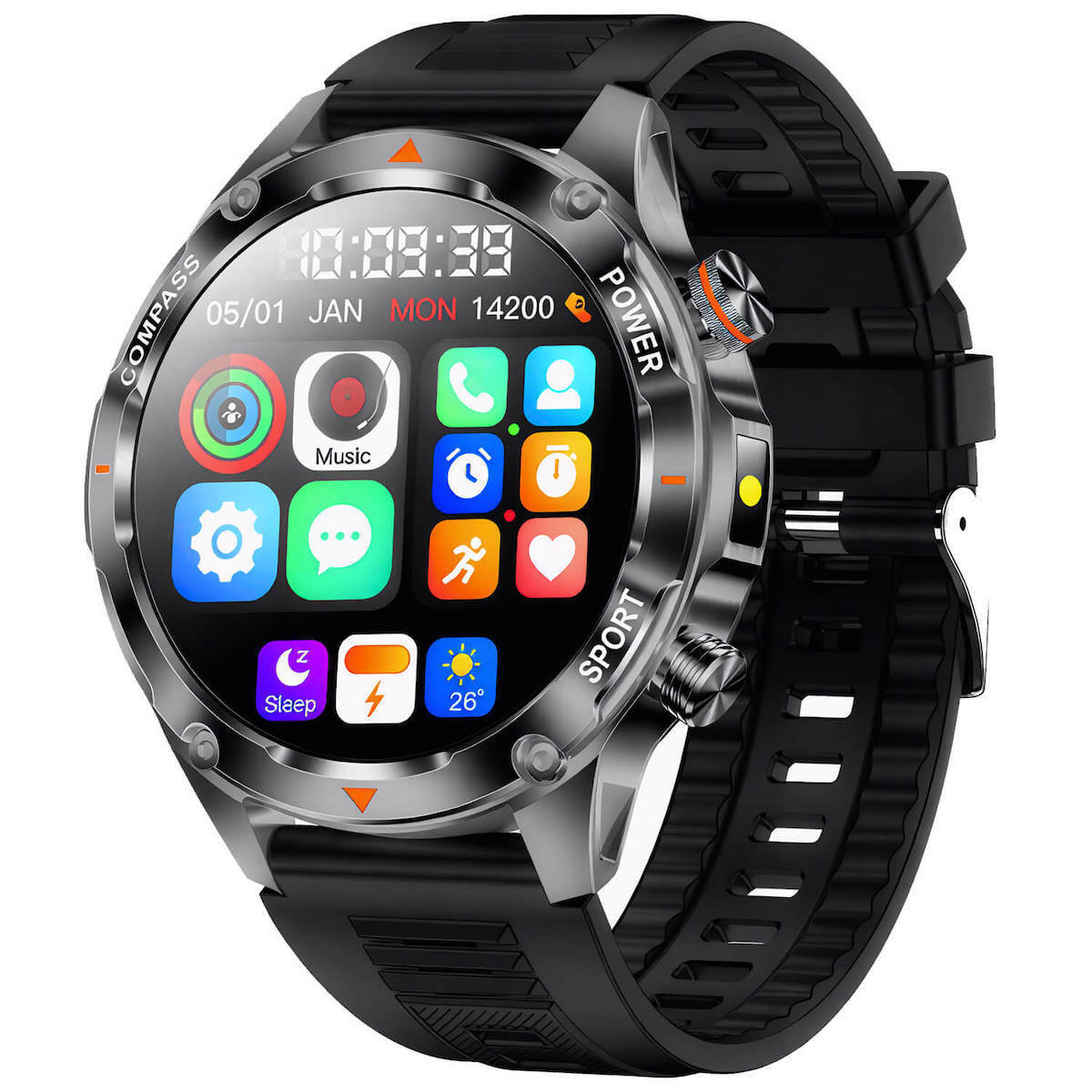 Smartwatch Microwear V65 Black Silicone view 1