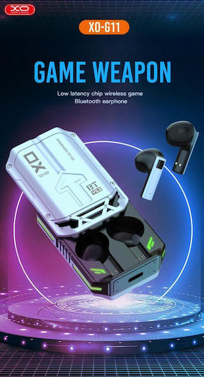 XO G11 Earbud Bluetooth Handsfree Earphones with Charging Case Silver view 4