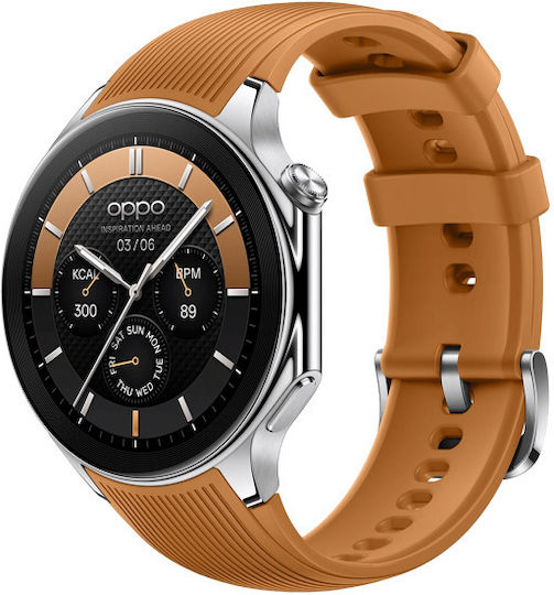 Oppo Watch X Stainless Steel 47mm Waterproof with Heart Rate Monitor (Mars Brown) view 3
