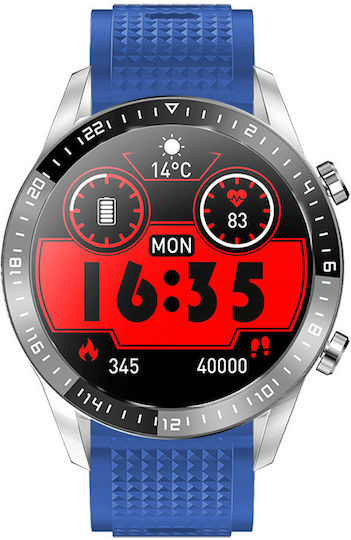 DAS.4 SL13 Smartwatch with Heart Rate Monitor (Silver / Blue) view 5