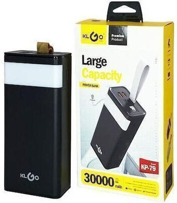 KLGO KP-79 Power Bank 30000mAh with 2 USB-A Ports Black view 4