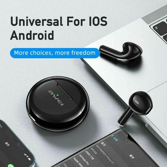 Awei T17 Earbud Bluetooth Handsfree Earphones with Charging Case Black view 2