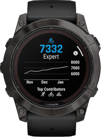 Garmin Fenix 7X Pro Sapphire Solar Edition Titanium 51mm Waterproof Smartwatch with Heart Rate Monitor (Carbon Grey DLC Titanium with Black Band)