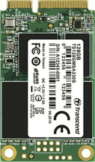 Transcend 230S SSD 64GB mSATA with SATA III Connection view 1