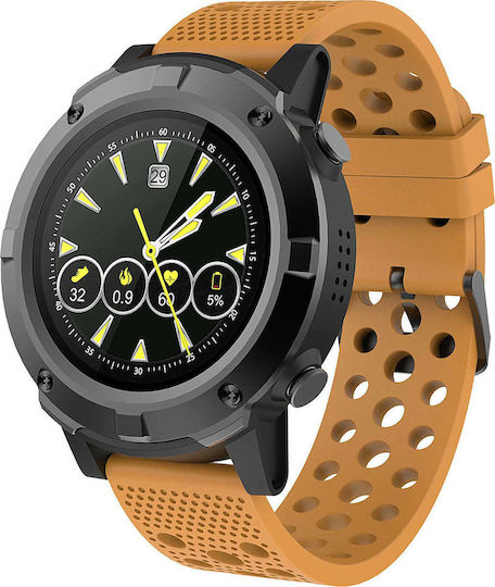 Denver SW-660 Aluminium 50mm Smartwatch with Heart Rate Monitor (Orange)
