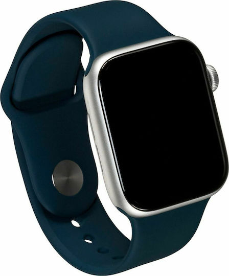 Apple Watch SE Aluminium 40mm Waterproof with Heart Rate Monitor (Silver with Abyss Blue Sport Band) view 4