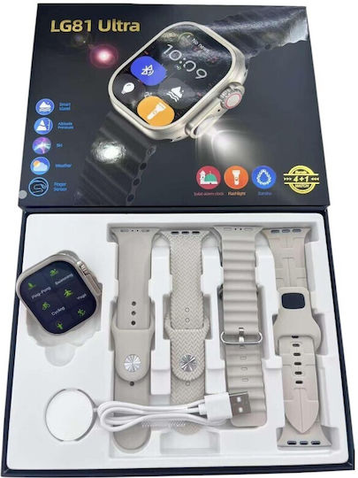 LG81 Ultra 49mm Smartwatch with Heart Rate Monitor (White) view 2