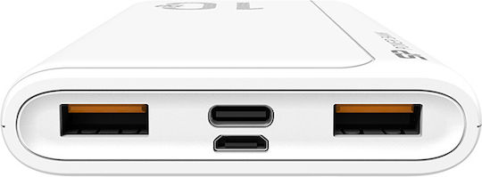 Silicon Power QP15 Power Bank 10000mAh 18W with 2 USB-A Ports and USB-C Port Power Delivery / Quick Charge 3.0 White vista 3