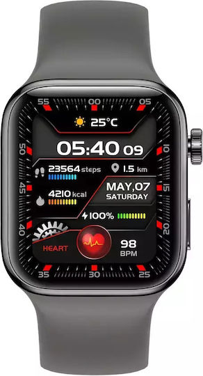 Yaxo Tampa 46mm Smartwatch with Heart Rate Monitor (Pure Silver)