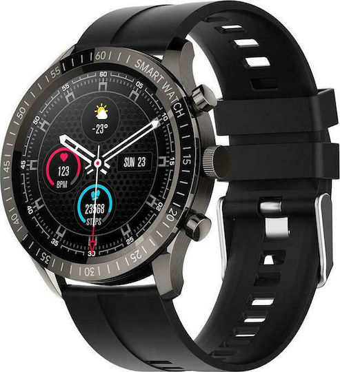 Colmi Sky 5 Plus 45mm Smartwatch with Heart Rate Monitor (Black Silicone)