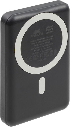 Rivacase VA2604 MagSafe Power Bank 10000mAh with USB-A Port and USB-C Port Power Delivery Black view 3