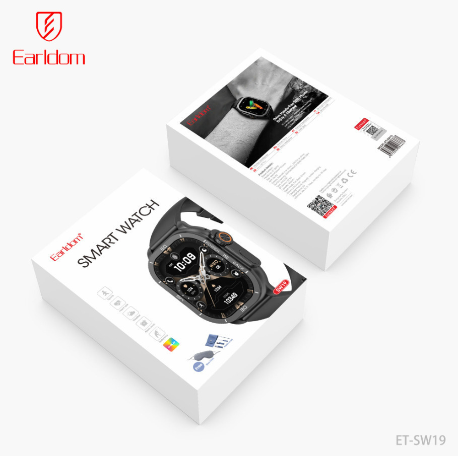 Earldom ET-SW19 Smartwatch with Heart Rate Monitor (Black) view 9