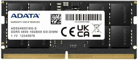 Adata DDR5 with Module 1x16GB and Speed 4800 for Laptop AD5S480016G-S view 1