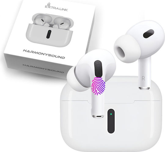 Extralink Lifestyle HarmonySound V1.0 In-ear Bluetooth Handsfree Earphones with Sweat Resistance and Charging Case White view 2
