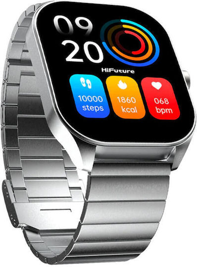 HiFuture FutureFit APEX Smartwatch with Heart Rate Monitor (Silver)
