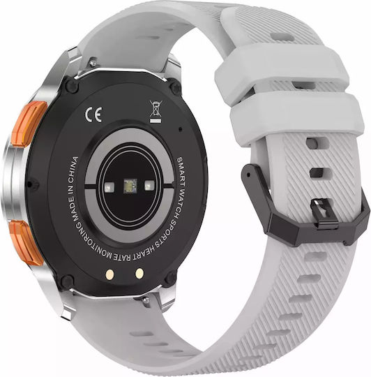 Nubi Ak59 Smart Watch Bluetooth Calling Amoled Display Heart Rate Monitoring Sleep Tracking Oxygen Level Notifications Extra Silicone Strap Silver vista 4