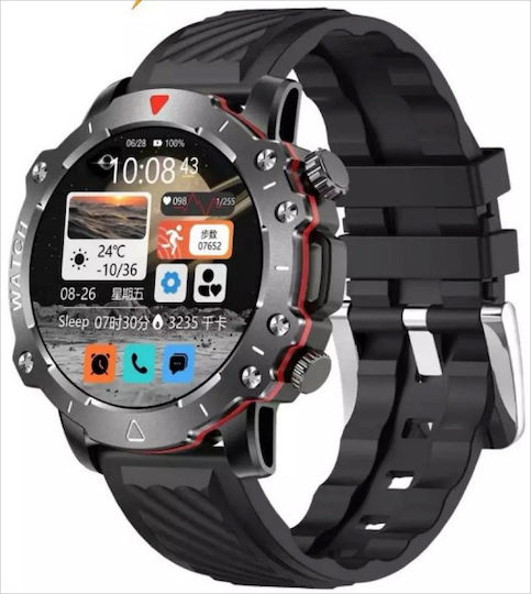 Smartwatch Lg78 Pro Ip68 Waterproof Blood Oxygen Body Temperature Sports Black Black Plastic Silicone Android Ios
