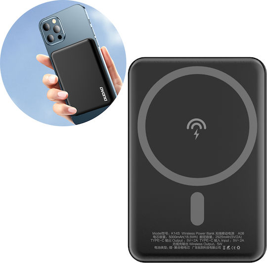 Dudao K14S MagSafe Power Bank 5000mAh 10W with USB-C Port Black