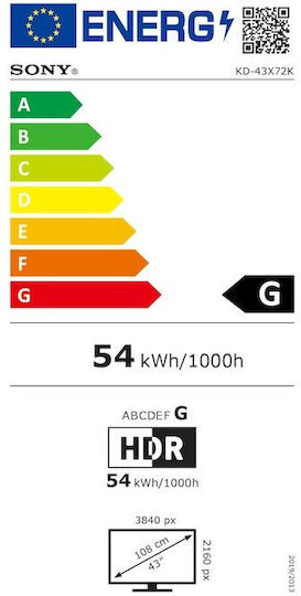 Sony Smart Television 43" 4K UHD LED KD-43X72K HDR (2022) vue 8