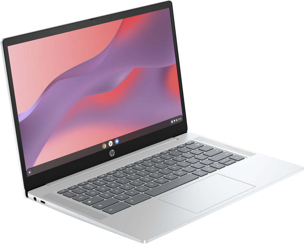 HP 14a-nf0131wm 14" 120Hz (Celeron Dual Core-N200/4GB/128GB SSD/Chrome OS) Glacier Silver (US Keyboard) view 2