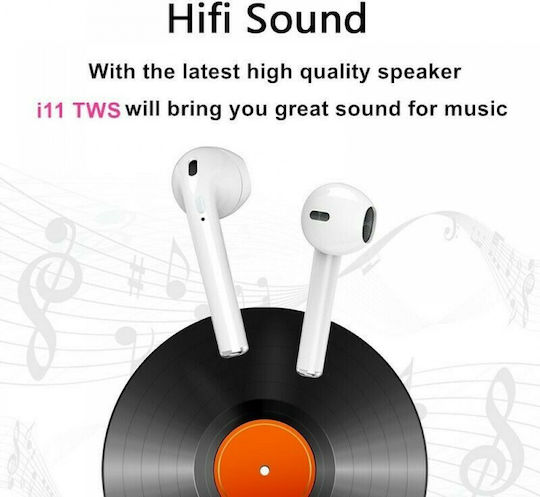 TWS i11 Earbud Bluetooth Handsfree Earphones with Charging Case White view 6