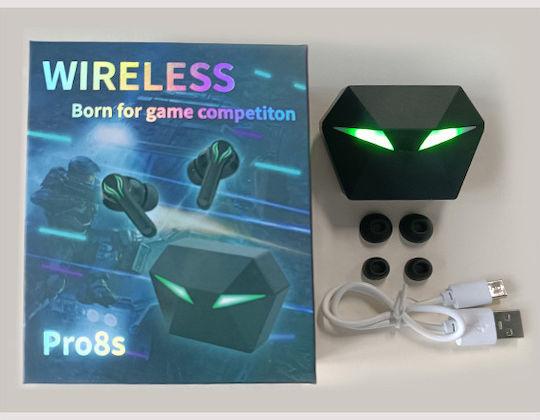 Pro8s In-ear Bluetooth Handsfree Earphones with Sweat Resistance and Charging Case Black view 7