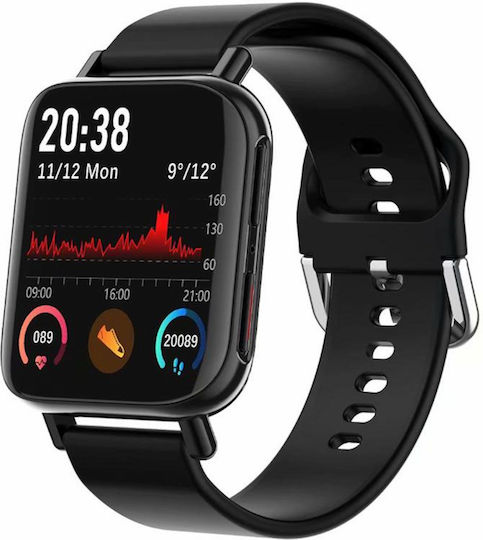 Smartwatch Qwath Idealstore Incoming Call Function Sleep Monitor Heart Rate Monitor Blood Pressure Fitness Tracker 1.54 Inch Tft Screen Ip67 Water Resistant Compatible Ios Android Black Silicone view 1