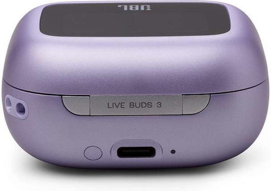 JBL Live Buds 3 Bluetooth Handsfree Earphones with Sweat Resistance and Charging Case Purple vue 5