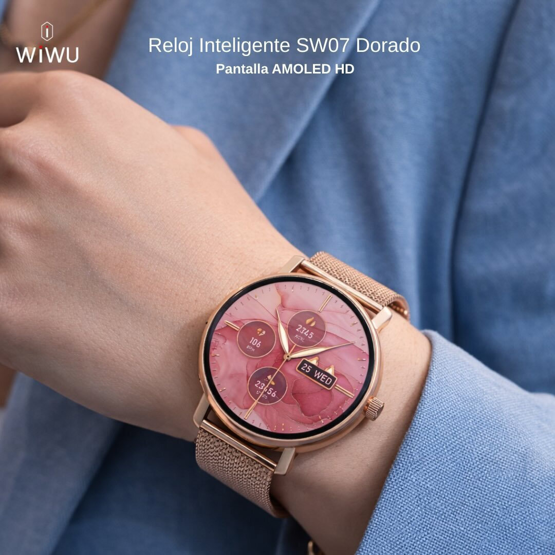 Wiwu SW07 Smartwatch with Heart Rate Monitor Gold view 9