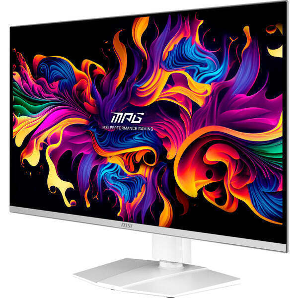 MSI MPG 321URXWDE QD-OLED HDR Monitor 31.5" 4K 3840x2160 240Hz White view 3
