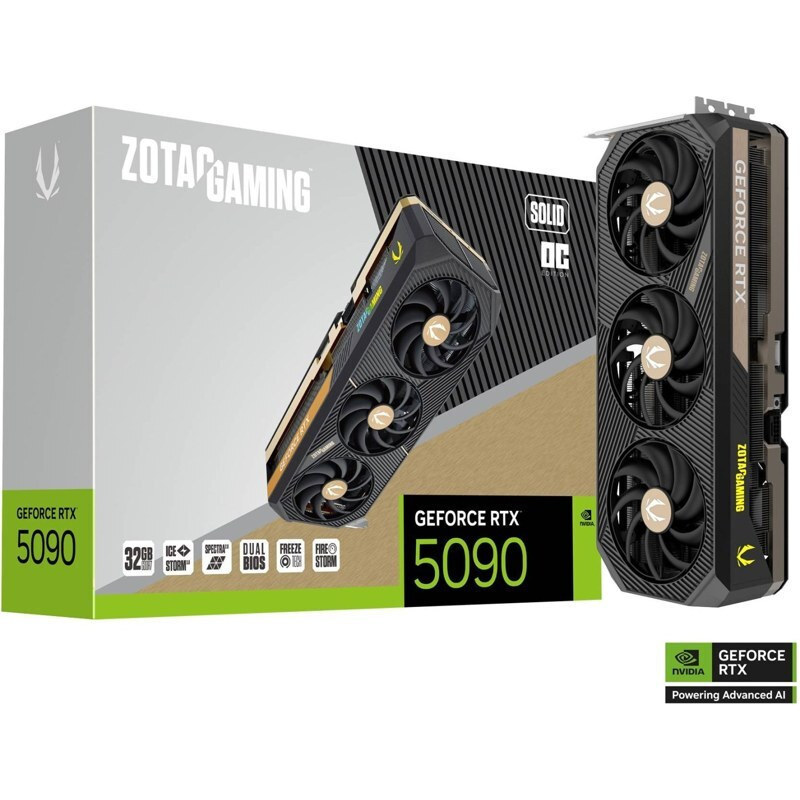 Zotac GeForce RTX 5090 32GB GDDR7 Solid OC Black Graphics Card ZT-D50900J-10P