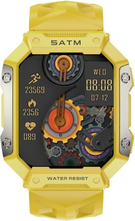 Pg333 1.91 Inch Waterproof Smart Sports Watch Support Heart Rate Monitoring Blood Pressure Monitoring Yellow view 1