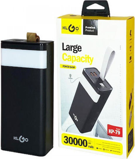 KLGO KP-79 Power Bank 30000mAh with 2 USB-A Ports Black view 3