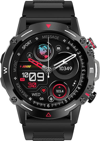 Trevi T-FIT 510 A Aluminium 53mm Smartwatch with Heart Rate Monitor (Black-Orange) vue 3