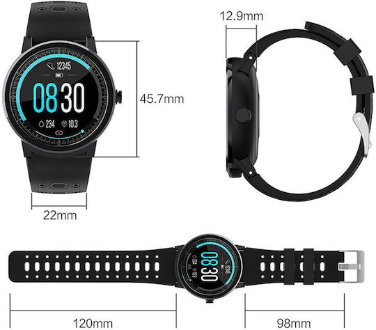 Kingwear S10 Pro Smartwatch with Heart Rate Monitor (Black) view 3