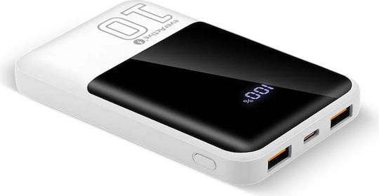everActive EB-10Q Power Bank 10000mAh 22.5W with 2 USB-A Ports and USB-C Port White view 2