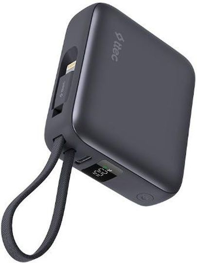 TTEC ReCharger Mini LCD Power Bank 10000mAh 20W with USB-C Power Delivery Output Port Gray vue 4