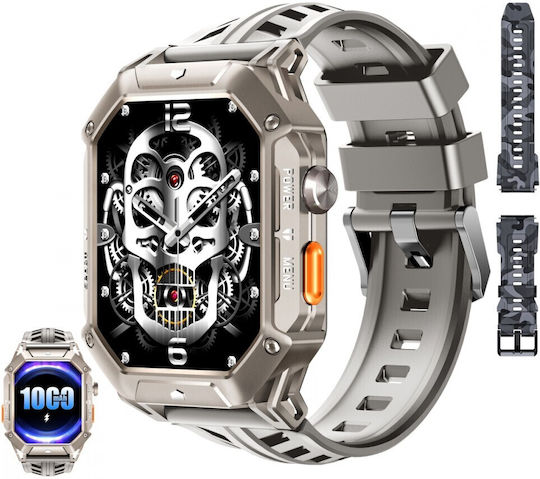 Oukitel BT80 Waterproof Smartwatch with Heart Rate Monitor (Gray) view 2