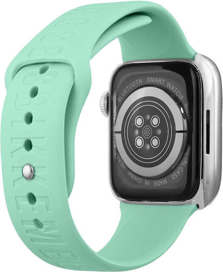 Bikkembergs BK09 Small Aluminium Smartwatch with Heart Rate Monitor (Light Green Silicone Strap) view 3