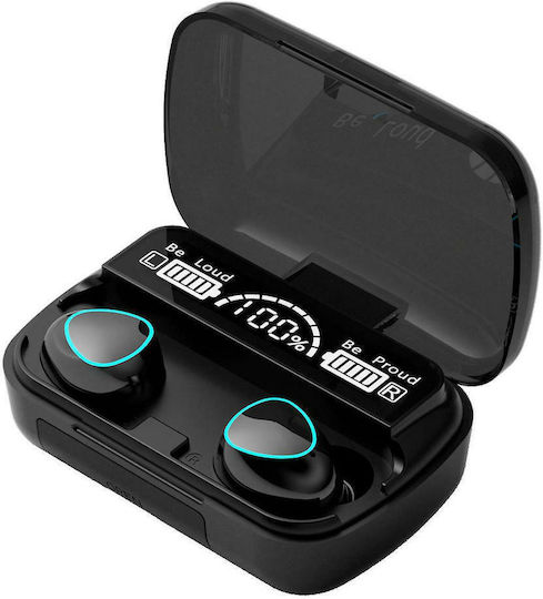 M10 In-ear Bluetooth Handsfree Earphones with Charging Case Black view 1