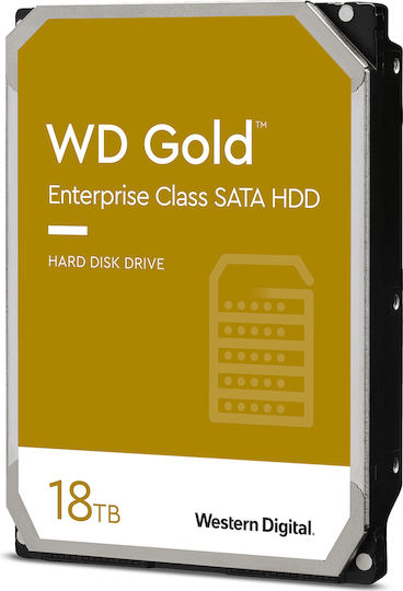 Western Digital Gold 18TB HDD Hard Drive 3.5" SATA III 7200rpm with 512MB Cache for Desktop / NAS / Server WD181KRYZ