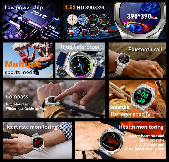 Z83 Max 49mm Smartwatch with Heart Rate Monitor (Orange) view 4