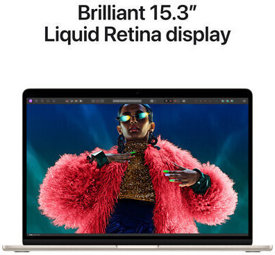 Apple MacBook Air 15" (2024) 15.3" Retina Display (M3-8-core/24GB/512GB SSD) Starlight (UK Keyboard) view 5