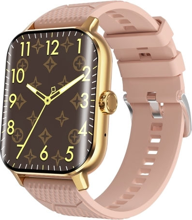 F12 2.02 Inch Curved Screen Smart Watch Supports Voice Call Blood Sugar Detection Gold + Pink