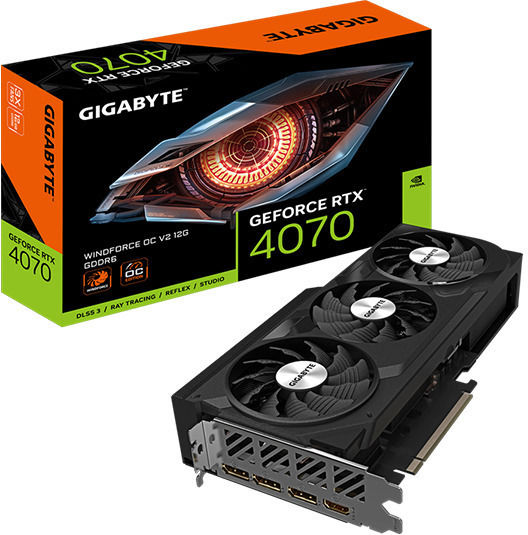 Gigabyte GeForce RTX 4070 rev. 2.0 12GB GDDR6 Windforce OC Graphics Card