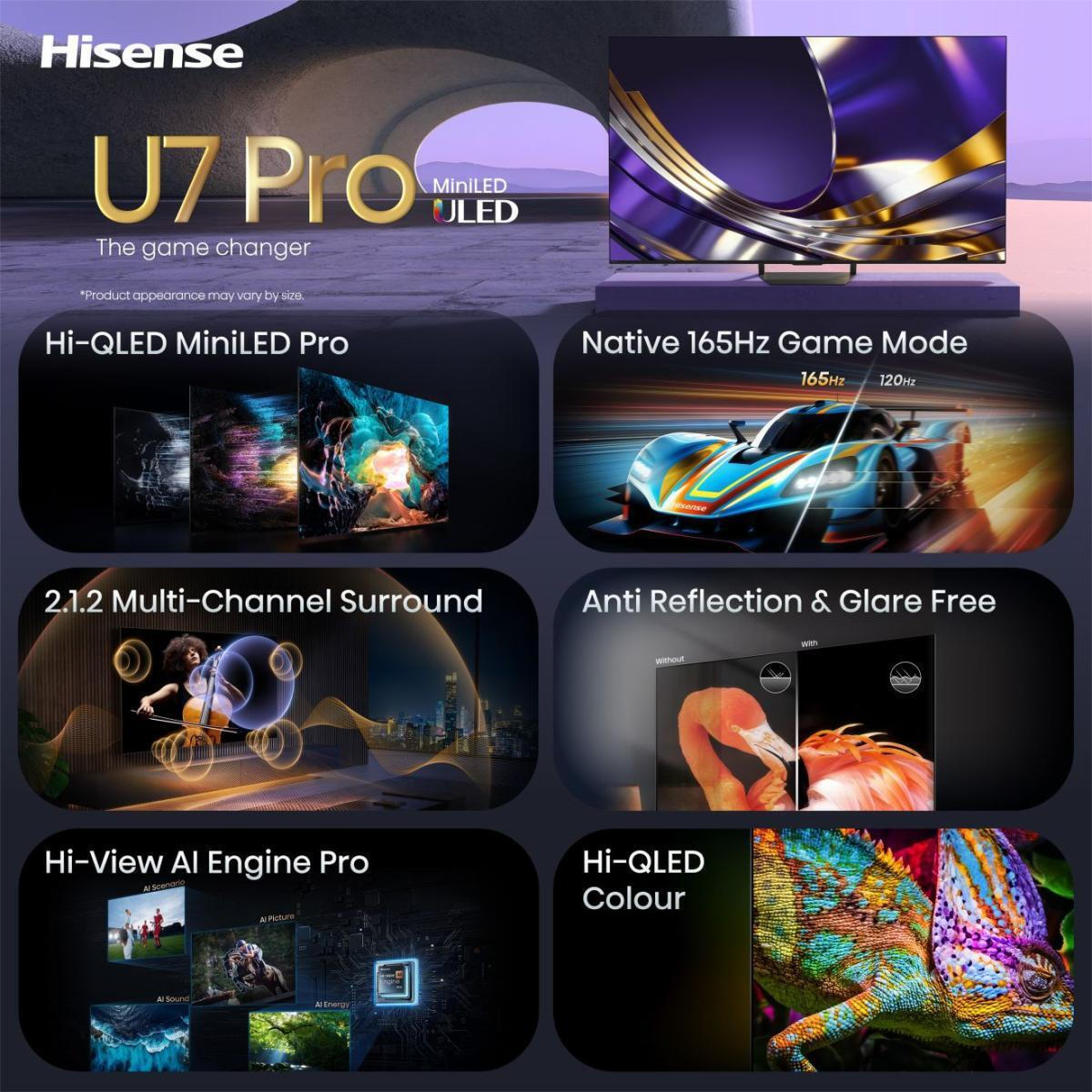 Hisense Smart TV 100" 4K UHD Mini LED U7S Pro HDR (2026) 100U7S view 9